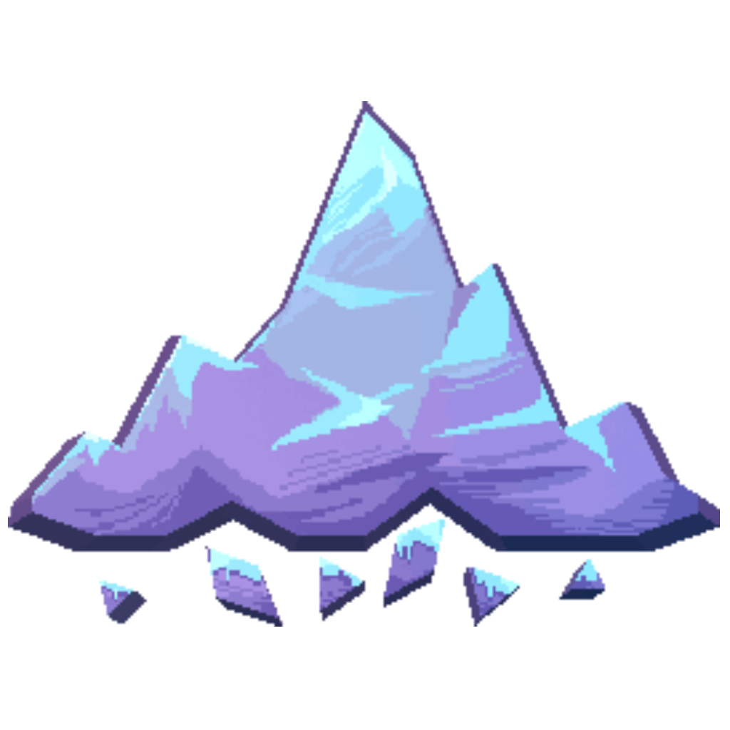 A mountain with shards of rock falling out from under it